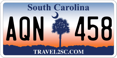 SC license plate AQN458