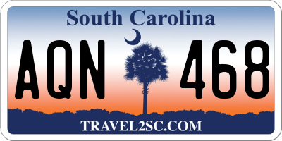 SC license plate AQN468