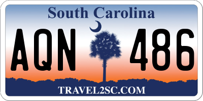 SC license plate AQN486