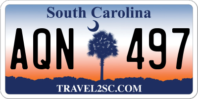 SC license plate AQN497
