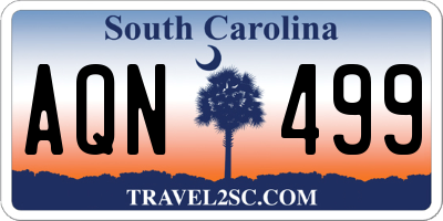 SC license plate AQN499