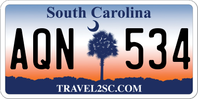 SC license plate AQN534
