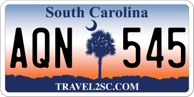 SC license plate AQN545