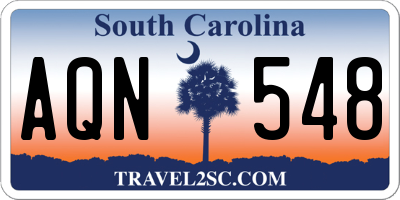 SC license plate AQN548