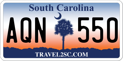 SC license plate AQN550