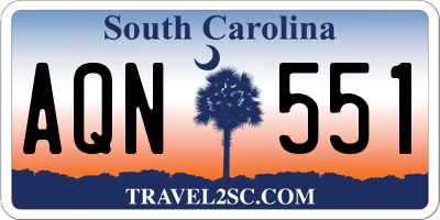 SC license plate AQN551