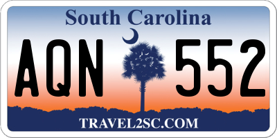 SC license plate AQN552