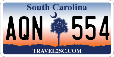 SC license plate AQN554