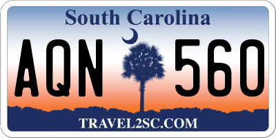 SC license plate AQN560