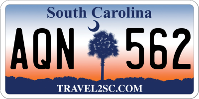 SC license plate AQN562