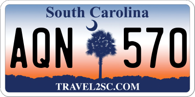 SC license plate AQN570