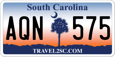 SC license plate AQN575