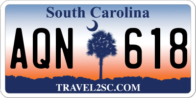 SC license plate AQN618