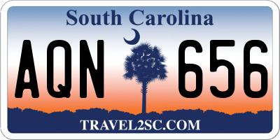 SC license plate AQN656