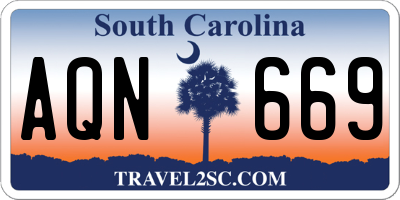 SC license plate AQN669