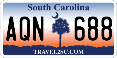 SC license plate AQN688
