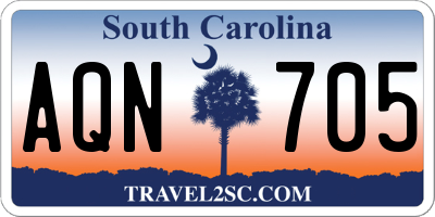 SC license plate AQN705