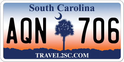 SC license plate AQN706