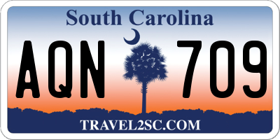 SC license plate AQN709