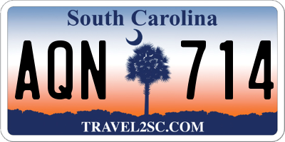 SC license plate AQN714
