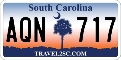 SC license plate AQN717