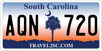 SC license plate AQN720