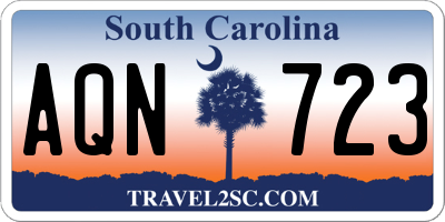 SC license plate AQN723