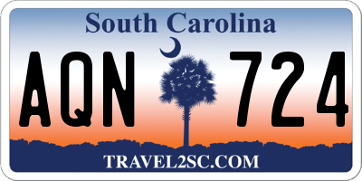 SC license plate AQN724