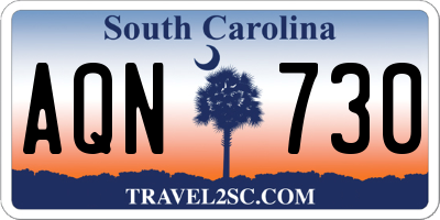 SC license plate AQN730