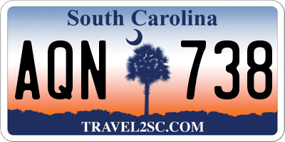 SC license plate AQN738