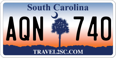 SC license plate AQN740