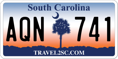 SC license plate AQN741
