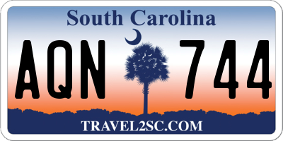 SC license plate AQN744
