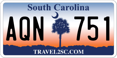 SC license plate AQN751