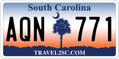 SC license plate AQN771