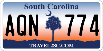SC license plate AQN774