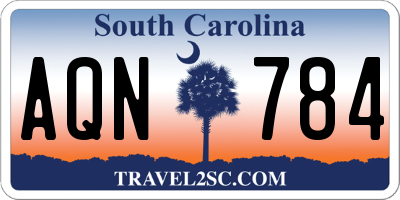 SC license plate AQN784