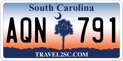 SC license plate AQN791