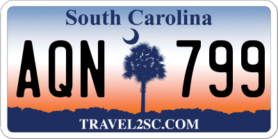 SC license plate AQN799