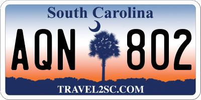 SC license plate AQN802