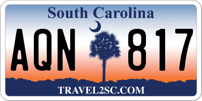 SC license plate AQN817