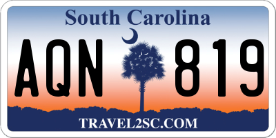 SC license plate AQN819