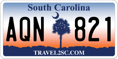 SC license plate AQN821