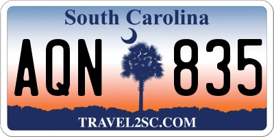 SC license plate AQN835