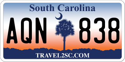 SC license plate AQN838