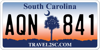 SC license plate AQN841