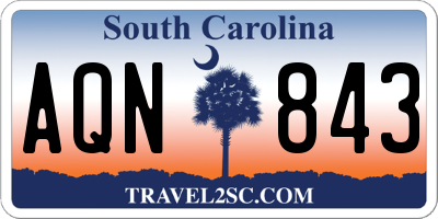 SC license plate AQN843