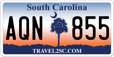 SC license plate AQN855