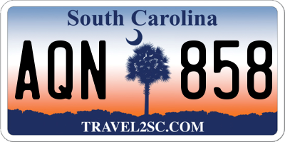 SC license plate AQN858