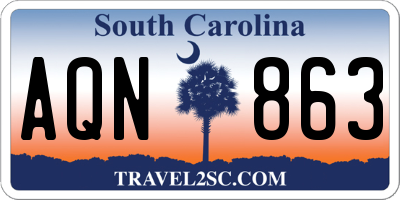 SC license plate AQN863